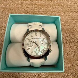 Womens Michael Kors White Chronograph Watch